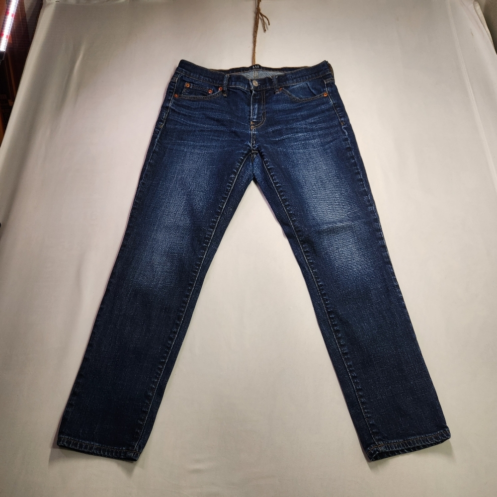 ⭐️ GAP Women's Straight Leg Jeans - Dark Blue- Streetwear -  Like NEW - Size 28